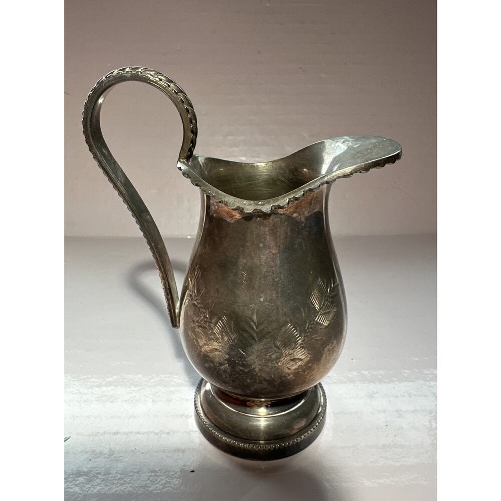 Antique Vintage Mappin & Webb Silver Plate Creamer Very Rare Numbered 5 X 4 In